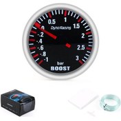Resim Araba Modifiye Yarış Aleti 12v Güneş Gözlüğü Turboşarj Göstergesi 52mm Beyaz Işık Mekanik 3bar 1637 