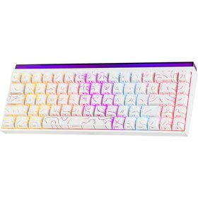 Resim Coverzone Kontur Desenli Ambiyans Aydınlatmalı Red Switch Mekanik Klavye Ajazz Nacodex NK-68 
