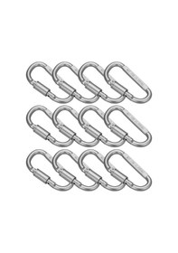 Resim Dianziye 12 Adet 8cm Alüminyum D Tipi Kilifli Dağcılık Kanca - Su Geçirmez Dayanıklı Outdoor Çanta Anahtarlık Bağlayıcı 