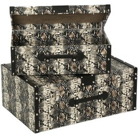 Resim Vitale Yılan Desenli Ahşap Sandık Seti Ak.wlt0425-ky 