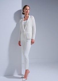 Resim Beli Kordonlu Cepli Ekru Pantolon 