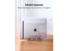 Resim Storemax Ugreen Masa Için Dikey Dizüstü Bilgisayar Standı Çift Yuvalı Dizüstü Bilgisayar Standı Tutucu Ayarlanabilir Alüminyum Masaüstü Standı MacBook Air Pro, Microsoft Surface Laptop 4, Lg Gram 17 ile 