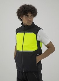 Resim Motosiklet Ve Iş Güvenliği Yeleği Reflektörlü Softshell siyah-sarı L 