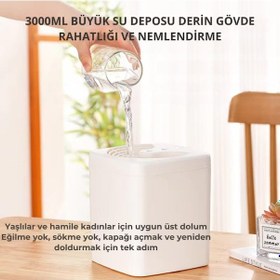 Resim Coofbe Büyük Kapasiteli Çift Nozzle 3 Litre Buhar Makinası Hava Nemlendirici Humidifier Koku Eklenir 