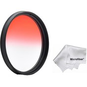 Resim 77Mm Lensler için Gradual Degrade Kademeli Red Kırmızı Filtre 
