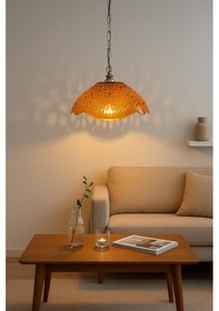 Resim Bal Rengi Akrilik Avize Modern Dekoratif Aydınlatma 35x35x12 Cm Bal 