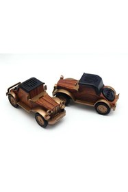 Resim LEERFEI Nostalji 1938 Bluetooth Taşınabilir Araç Hoparlör Ahşap Araba Görünümlü Usb/aux/fm Radyo 