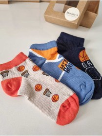 Resim Moonys Socks Collection 3’lü Erkek Çocuk Basketbol Temalı Kısa Çorap Seti 