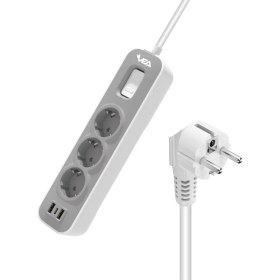 Resim VNDB55 VE-NOVA103U A Class 3lü 2 Usbli Anahtarli 1.5 Metre Akim Korumali Grup Priz (Made In Mal 