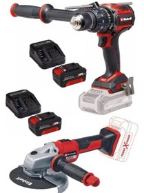 Resim Einhell TP-CD 18/120 Li-i Bl Matkap + Axxio 18/150 Avuç Taşlama + 2x4.0AH Akülü Kömürsüz Set 