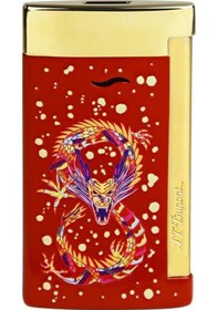 Resim S.t. Dupont Slim 7 Burgundy Dragon Gold Puro Çakmağı 27776 