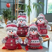 Resim 1 adet/2 adet Kırmızı ve Mavi Şık El Yapımı Keçe Kar Adamı - Sevimli Noel Süsleri, Noel, Cadılar Bayramı, Şükran Günü, Yeni Yıl, Partiler ve Sevgililer Günü için Mükemmel | Oturma Odası, Yatak Odası, Yemek Odası ve Ofis Gösterimi için Uygun | Tüm Mevsimler İçin Çok Yönlü Tatil Hediyesi, Kar Tanesi Süsü 