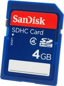 Resim SanDisk 4GB Class 4 SDHC Flash Memory Card- SDSDB-004G-B35 (Label May Change) 