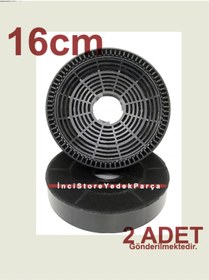 Resim DWK095G20T\u002F06 Bosch Ankastre Davlumbaz Aspiratör İçin Karbon Filtre 16cm 2 Adet 