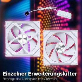 Resim Lian Li UNI FAN REVERSE SL WIRELESS LCD 1x120mm Beyaz Kasa Fanı (G99.12RSLLCD1W1W.00) 