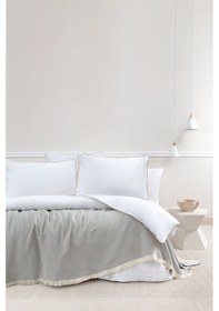 Resim Yataş Netha Çift Kişilik Yatak Örtüsü - Gri 