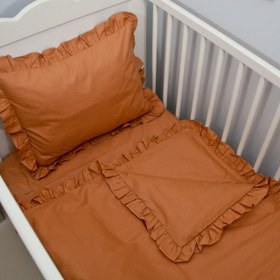 Resim Tarçın Fırfırlı Nevresim Seti - Bebek 