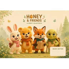 Resim Papelia Honey & Friends Sevimli Orman Karakterleri Temalı Çocuk Resim Defteri 21 x 29 cm Tekil Ürün 