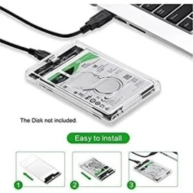 Resim TeknoKapsül 2.5 Sata Type C USB 3.1 USB 3.0 Şeffaf Harici SSD HDD Hard Disk Kutusu 4389 