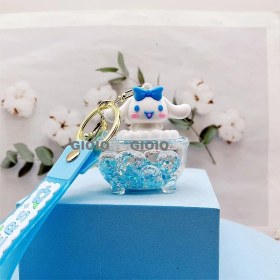 Resim Silver1 Gıoıo Yeni Sevimli Kedi Pençe Çapraz Giyinme Kurumi Bebek Araba Anahtarlık Büyük Kulak Köpek Çift Okul Çantası Hediye Anahtarlık Kolye (Yurt Dışından) 