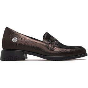 Resim Kadın Hakiki Deri Loafer Günlük Ayakkabı 25k D25ka-960 Z Bakır Simli Bakır Simli 