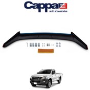 Resim Cappafe Isuzu D-max Ön Kaput Koruyucu Rüzgarlığı 4mm Akrilik (abs) Piano Black 2012-2017 Uyumlu 