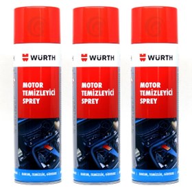 Resim 3X Würth Motor Temizleyici Sprey 500 ml (Su Gerekmez) 