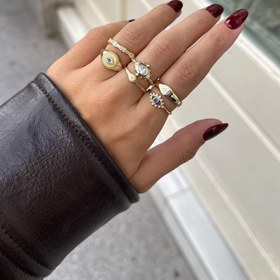 Resim 925 gümüş mavi göz şövalye yüzük - Silver 