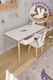Resim OBİ Atölye Aktivite Masası Tavşan Masa Sandalye Seti Çocuk Masası 
