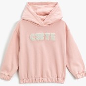 Resim Kız Bebek Kapüşonlu Sweatshirt Aplike Detaylı Pamuklu 