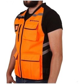 Resim Motosiklet Yelek Reflektif Turuncu Reflektörlü Motorcu Yelek 