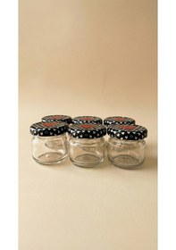 Resim Leelahome 6'lı Set Kapaklı Cam Kavanoz 33 Ml - Kalp Siyah 