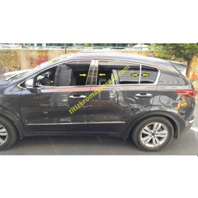 Resim Kıa Sportage 2016-2017 Krom Kapı Direk Aksesuarı 6 Parça P.Çelik 
