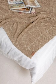 Resim İskandinav Yatak Örtüsü Seti Çift Kişilik Set Bohem Punch Panç Desen Forest Natural Renkli 