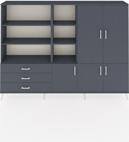 Resim Arges Dolap 11 Raflı 3 Çekmeceli 5 Kapaklı 220x30x163 Antrasit-an Antrasit-antrasit 