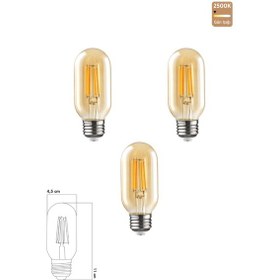 Resim Rustik Led Ampul 6w 2500k E27 Gün Işığı 3'lü Erd-45 