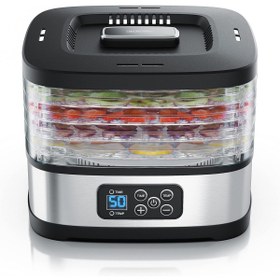 Resim Arendo Paslanmaz Çelik Kurutma Makinesi - 5 Bölmeli, Zamanlayıcı ve Sıcaklık Kontrolü - 240 Watt 