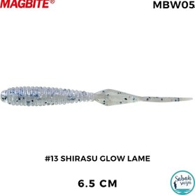 Resim Magbite Booty Shake 6.5cm 13 Shirasu Glow Lame Kokulu Silikon Yem 8 Adet 