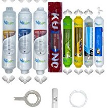Resim Pemax Water Solutions Kapalı Kasa Su Arıtma Cihazları Uygun Eco 8'li Orijinal LG Kuno Mebran Alkali-Mineral-Detox Set 