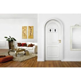 Resim WC Kapı Sticker Bay & Bayan Tuvalet Etiketi 15 cm | Sticker Master 