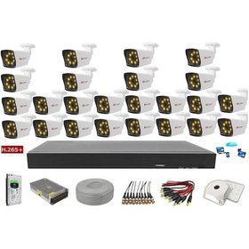 Resim 24'Lü 5Mp Sony Lensli+H265 Kayıt Cihazı Full Paket 