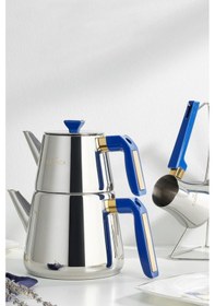 Resim Karaca Piramit Midi Medium Dark Blue Çaydanlık Takımı 