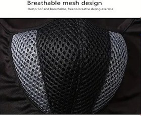 Resim Motosiklet ve Bisiklet için Tam Yüz Koruyucu Maske, Siyah, Filtreli, Termal Buff Balaklava 