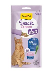 Resim Gimcat Snack Cream Duo Ton Balıklı - Kedi Otlu Kedi Ödülü 6x15gr 