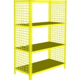 Resim 4 Katlı 31x75x150 Cm Renkli Tel Kafesli Çelik Raf Beyaz 