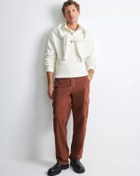 Resim Zarına Düz Kesim Kargo Pantolon, Cepli, Daralan Paça 193667684 Kırmızı 