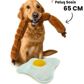 Resim Peluş Sosis Köpek Oyuncağı | 65 CM Dayanıklı Çekiştirme Oyuncağı 