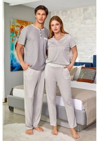 Resim Cossy By Aqua Erkek Kısa Kol Gri Pijama Takım C6t1n9o42 001 