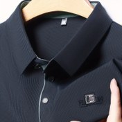 Resim Moda Erkek Golf Polo Gömleği. Yeni Uzun Kollu Düz Renk Polo Harf Baskısı ve Yaka ile, İş ve Outdoor Aktiviteleri için Uygun. 