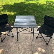 Resim 1 Taşınabilir Açık Karbon Çelik Katlanır Masa, 48.26cm Uzun x 48.26cm Geniş x 48.26cm Yüksek Kamp Katlanır Masa, Depolama Çantası ile, BBQ Piknik Masa, Kompakt ve Taşınabilir Tasarım, Eğlence Açık Hava Aktiviteleri, Kamp, Barbekü ve Piknik için Dayanıklı Yapı 